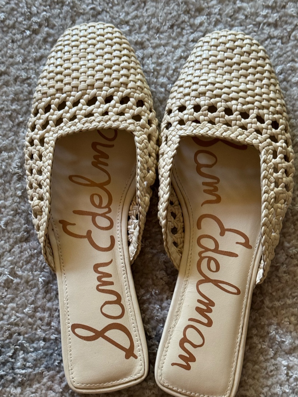 NEW Sam Edelman Nola Woven Mule in Bleached Beechwood - Picture 8 of 11